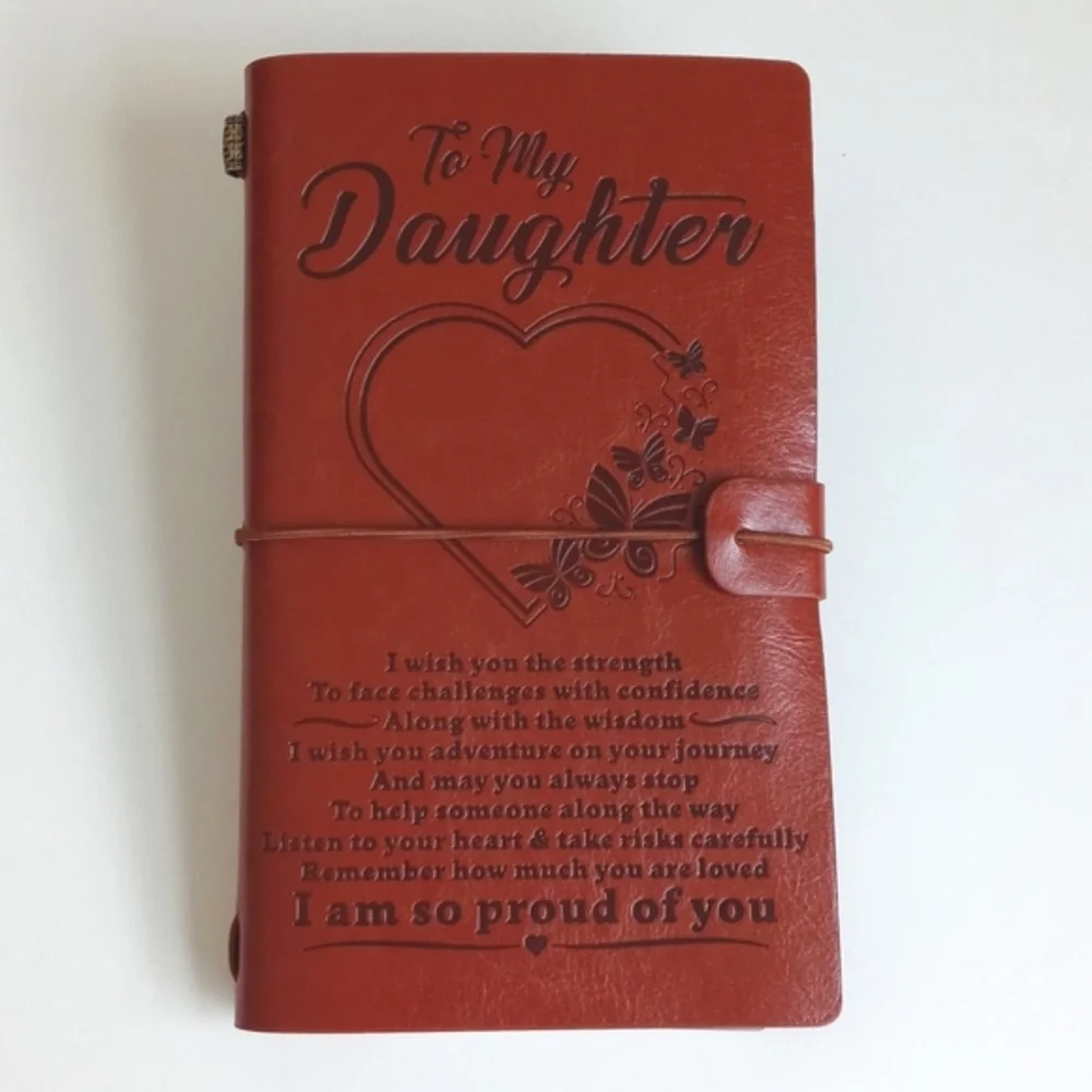 Daughter Leather Cognac Brown Journal Notebook w/ Inserts (Writing & Keepsakes)